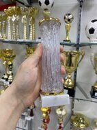Заготовка приза ATL_P24a/прозр трубка акрил прозрачный с основанием, h 17 см